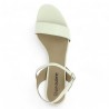 Women's white nude heels, large size, top view