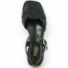 nu-pieds plat bout carré cuir noir 8, 8.5, 9, 9.5 Shoesissime, vue dessus