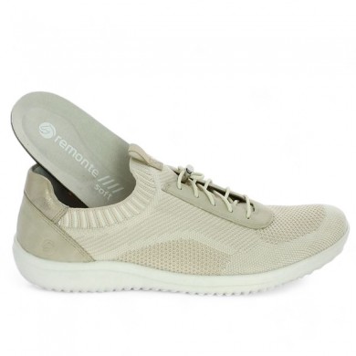 baskets grande pointure beige femme stretch D1E04-60 Remonte, vue détails