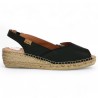 espadrille noire femme 42, 43, 44, 45 ouverte devant Toni Pons Shoesissime, vue coté