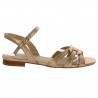 sandalette cuir bronze plate tendance grande taille femme, vue coté