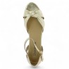 chic flat gold bow sandal large women's size, top view