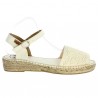 sandalette toni pons flat espadrille crochet off-white large size woman, side view