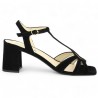 Shoesissime black suede sandal large size woman, side view