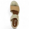 Shoesissime large sandal wedge heel beige and gold shoes 42, 43, 44, 45 women, top view