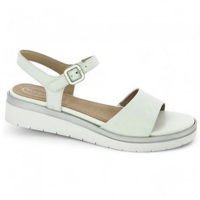 white wedge sandal 43, 44, 45 women tamaris comfort, profile view