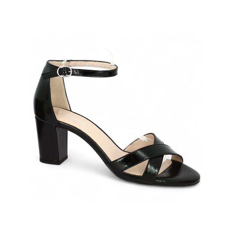 black patent heel sandal 42, 43, 44, 45 Shoesissime counter, profile view