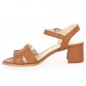 Stina - Nu-pieds cuir camel - Sandales à talons grande pointure - Shoesissime