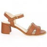 Stina - Nu-pieds cuir camel - Sandales à talons grande pointure - Shoesissime