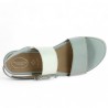 Melody - Nude-pieds blanc et bleu - Sandale Compensée 43, 44, 45 femme - Shoesissime