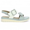 Melody - Nude-pieds blanc et bleu - Sandale Compensée 43, 44, 45 femme - Shoesissime