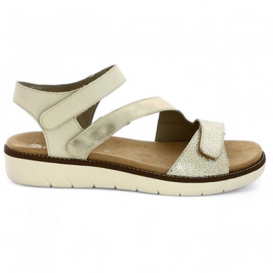 sandal Remonte D2050-61 grande pointure doré straps scratch, side view