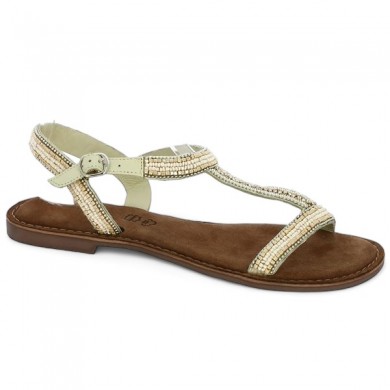 Shoesissime large size beige sandal for women, profile view