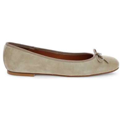 ballerine beige femme grande taille Shoesissime, vue coté