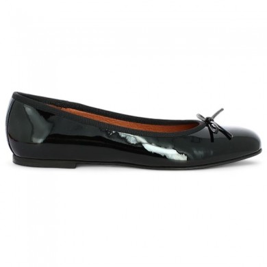 ballerine vernie noire grande taille femme Shoesissime, vue coté