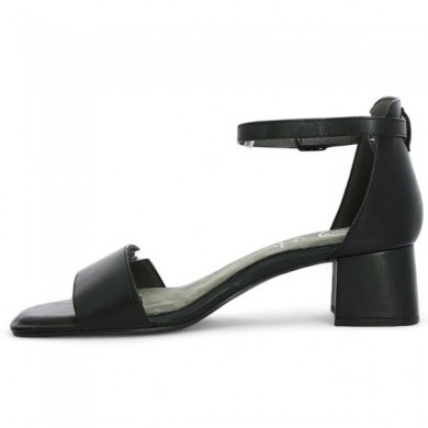 Tamaris Confort Shoesissime black ankle strap sandal, inside view