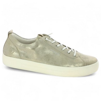 Shoesissime 42, 43, 44, 45 gold Remonte sneakers for women, profile view