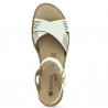 Nu-pieds femme cuir blanc 42, 43, 44, 45 Shoesissime, vue dessus