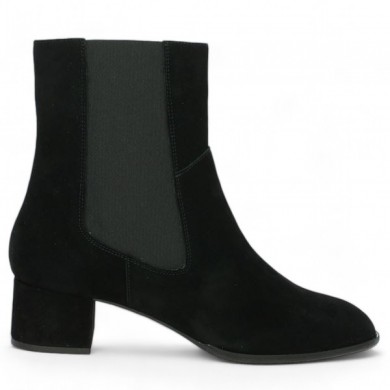 black ankle boot with elastic heel 42, 43 44 45, side view