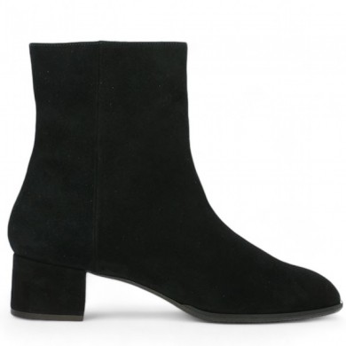 chic black velvet ankle boot 42, 43, 44, 45 Shoesissime, side view