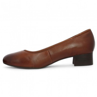 chaussure femme petit talon marron 43, 44, 45 grande taille femme, vue intérieure