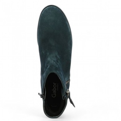 bottines Gabor bleu velours  8, 8.5, 9, 9.5 56.653.46 Gabor, vue dessus