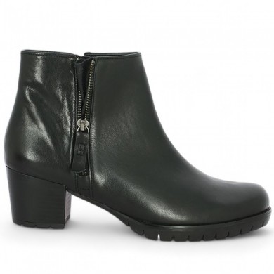 boots talon cuir noir zip doré Gabor 8, 8.5, 9, 9.5, vue coté