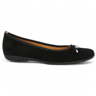 ballerina velvet black Gabor 42, 42.5, 43, 44 Shoesissime, side view