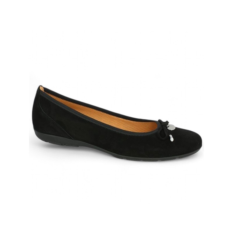 ballerine velours noir Gabor 8, 8.5, 9, 9.5 Shoesissime, vue profil