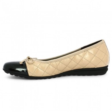 beige black quilted ballerina large size Shoesissime, inside view