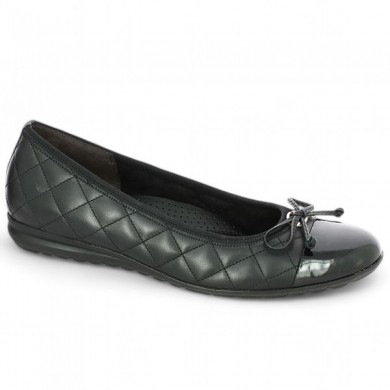 black ballerina with patent toe 42, 43, 44, 45 Shoesissime, profile view