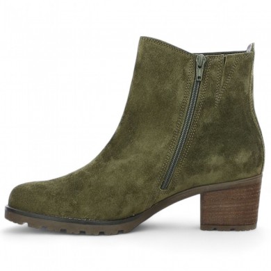 Khaki green women's boots size 42, 42.5, 43, 44 Shoesissime, inside view