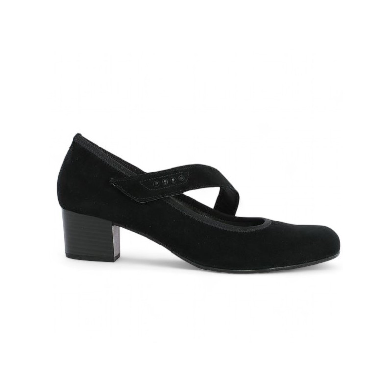 escarpin à bride grande taille femme noir Shoesissime, vue profil