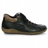 black leather sneakers Remonte large size R1477-03, side view