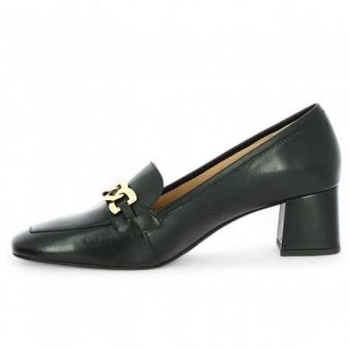 trotteur cuir noir et chaine dorée femme grande pointure Shoesissime, vue intérieure