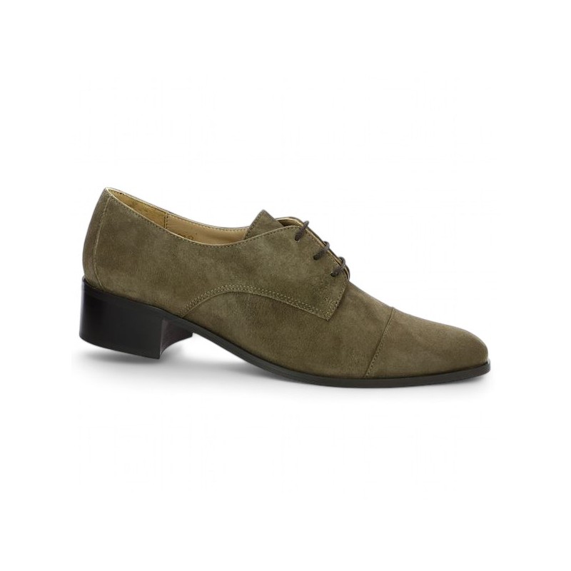 derby velours taupe grande taille 42, 43, 44, 45 Shoesissime, side view