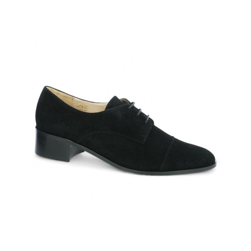 derby velours noir femme grande taille Shoesissime, profile view