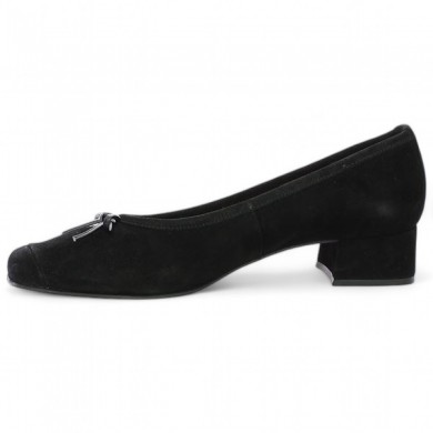 chaussure habillée petit talon velours noir grande pointure Shoesissime, vue dessus