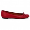 Folie's large red leather ballerina, side view