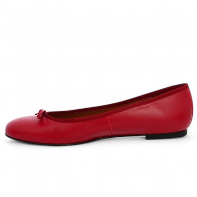 red leather flat shoes for women 42, 43, 44, 45 Shoesissime, inside view