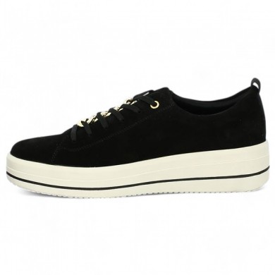 women's fashion sneakers large size black with gold chain Shoesissime, inside view