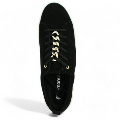 women's sneakers 42, 43, 44, 45 black with gold chain D1C03-02, top view