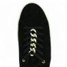 women's sneakers large size black with gold chain D1C03-02, top view