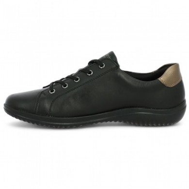 sneakers black comfort city leather woman large size D1E00-03 Shoesissime, inside view