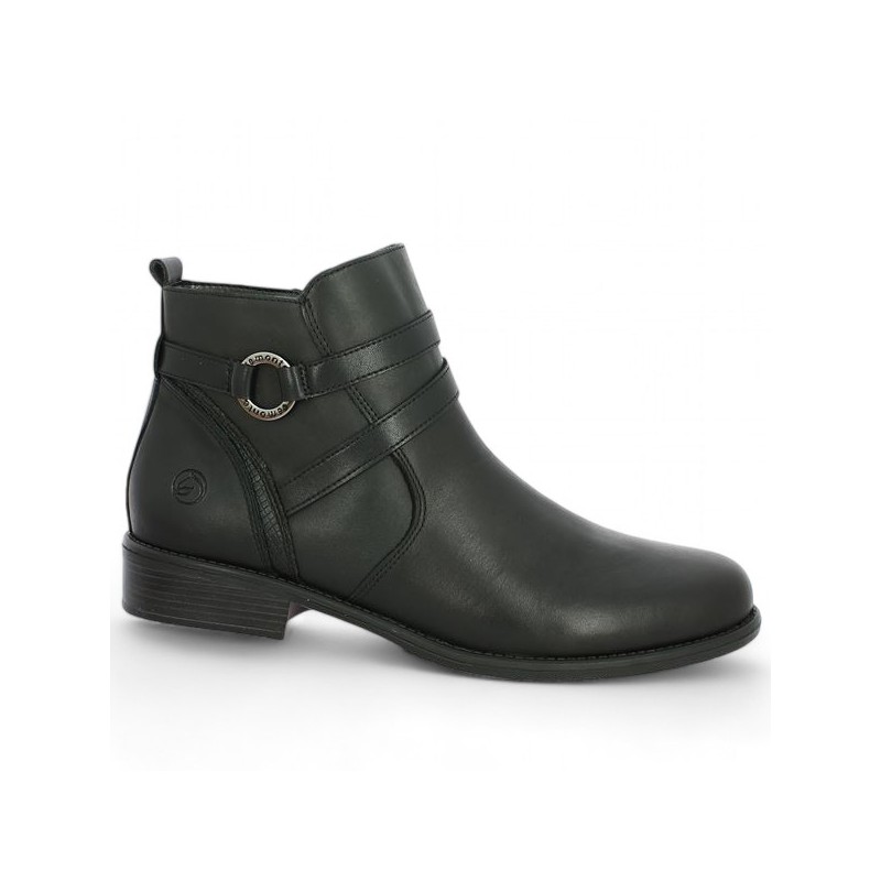 D0F77-00 Boots plate noire femme 42, 43, 44, 45 Remonte, vue profil