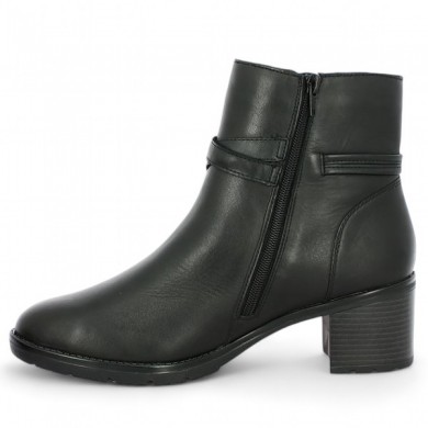 D2A73-00 black leather heel boot Remonte women large size, inside view