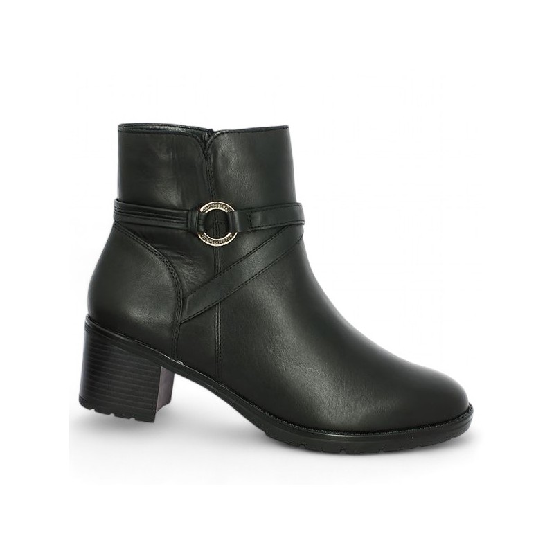 D2A73-00 - Bottines noire à talon grande taille femme Remonte, vue profil