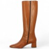 women's tall boot, small camel heel, inside view