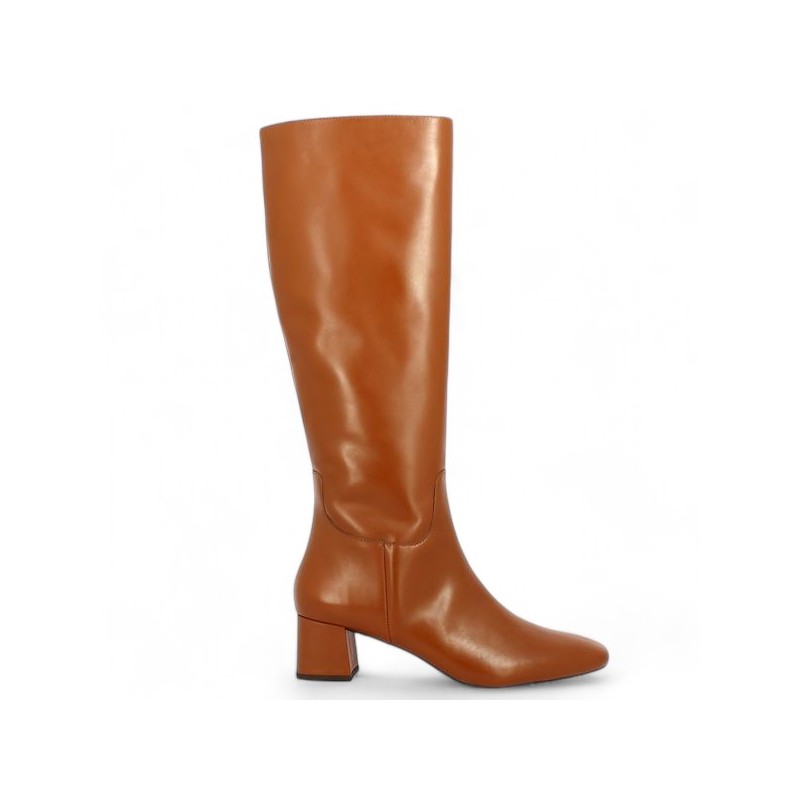 botte femme petit talon camel 42, 43, 44, 45, vue coté