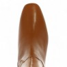 women's camel leather boots 42, 43, 44, 45 small Shoesissime heel, front view